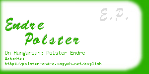 endre polster business card